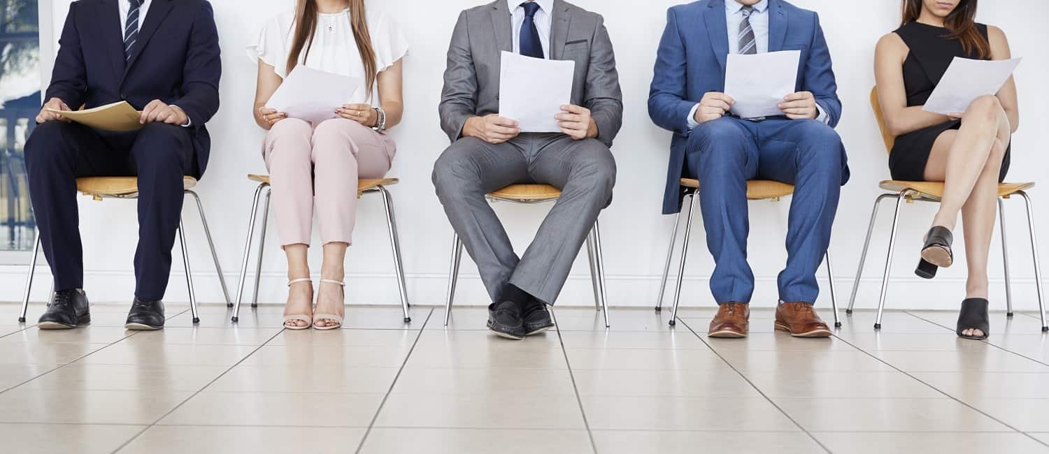 Five candidates waiting for job interviews